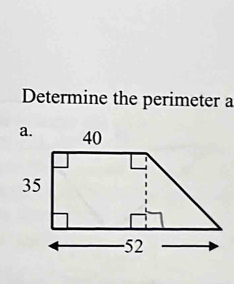 Determine the perimeter a