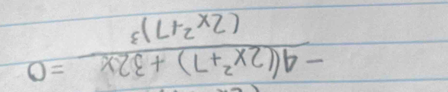 frac -4((2x^2+7)+32x(2x^2+7)^3=0