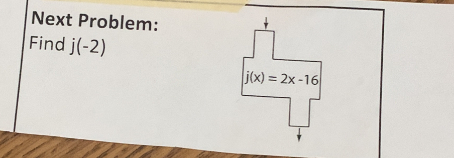 Next Problem:
Find j(-2)