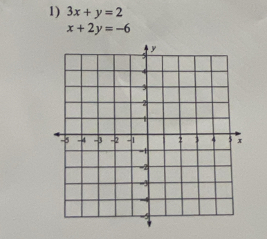 3x+y=2
x+2y=-6