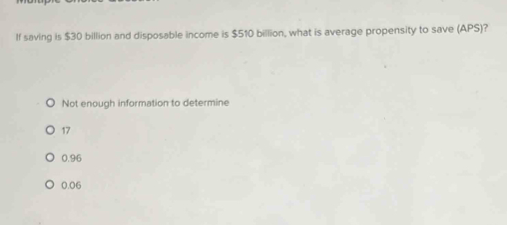 Solved: If saving is $30 billion and disposable income is $510 billion ...