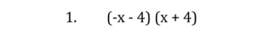 (-x-4)(x+4)