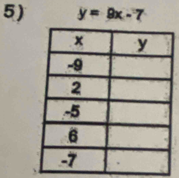 y=9x-7