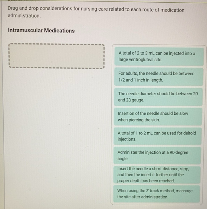 Solved: Drag and drop considerations for nursing care related to each ...