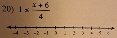 1≤  (x+6)/4 