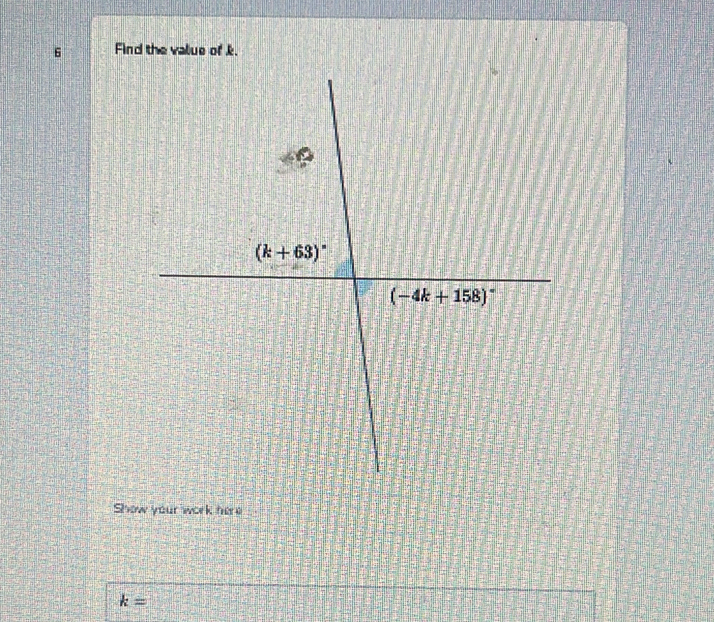 Find the value of k.
Show your work here
k=