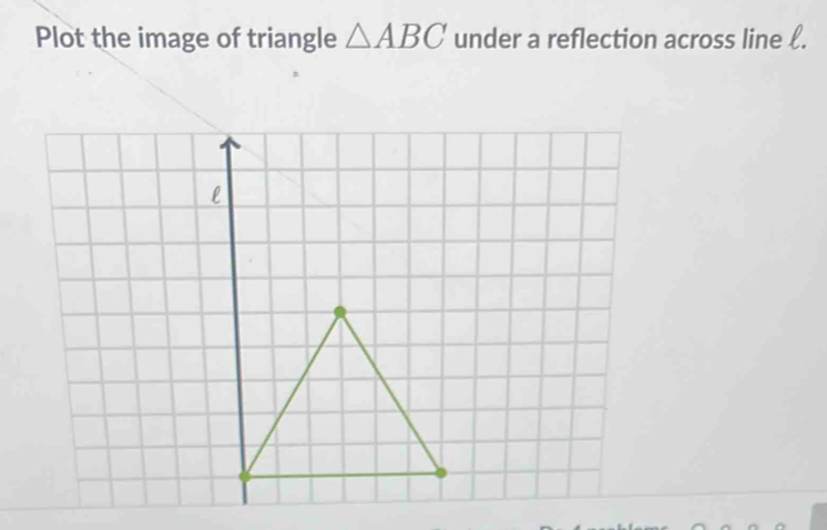 Plot the image of triangle △ ABC under a reflection across line ℓ.