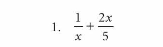  1/x + 2x/5 