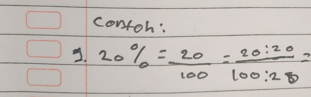 conroh: 
2. 20% = 20/100 = 20:20/100:28 =