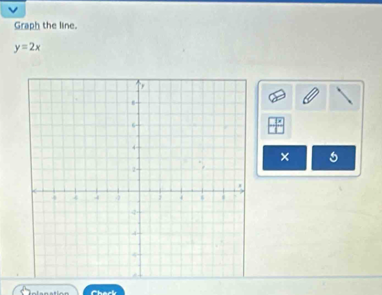 Graph the line.
y=2x
× 
a