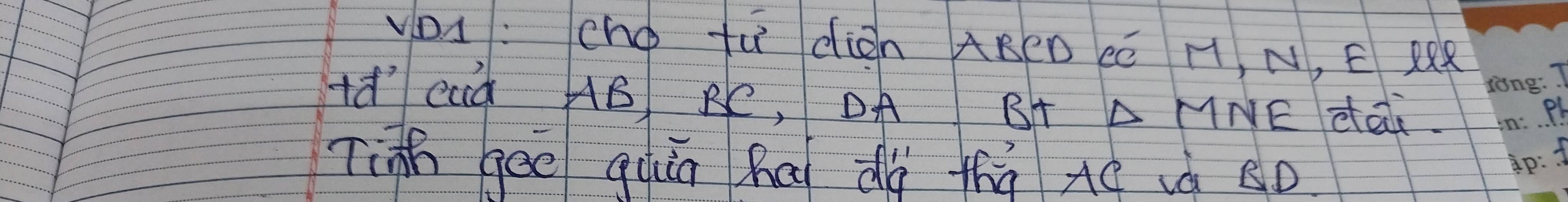 tú diàn ABeD Cé H, N, E QRR 
id' ead AB RC, DA BT △ MNE dai. 
_
Pb
Tith gee quiā ha dà thú Aē và sD