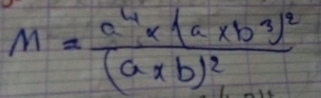 M=frac a^4* (a* b^3)^2(a* b)^2