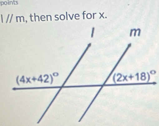 points
l//m , then solve for x.