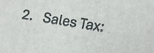 Sales Tax: