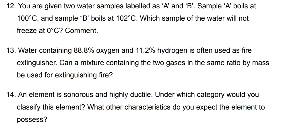 Solved: You are given two water samples labelled as ‘ A ’ and ‘ B ...