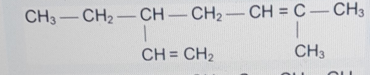 beginarrayr CH_3-CH_2-CH-CH_2-CH=C-CH_3 CH=CH_2OH_3endarray