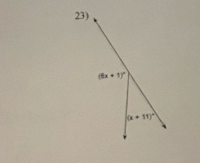 (6x+1)^circ 
(x+11)^circ 