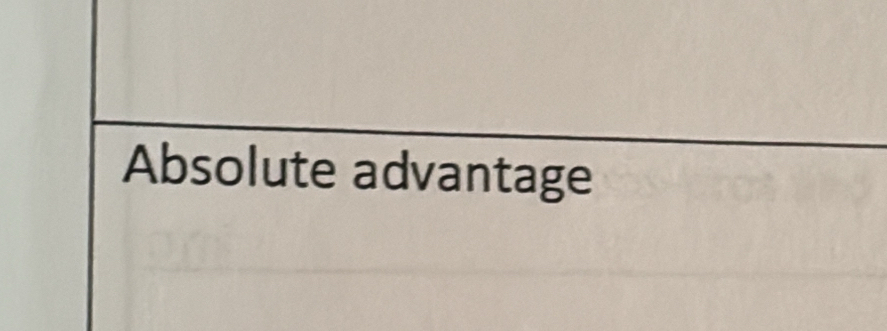 Absolute advantage