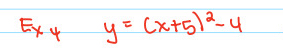 Ex4 y=(x+5)^2-4