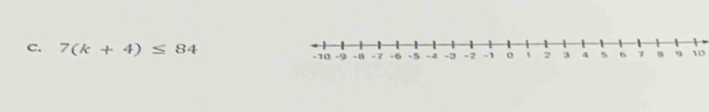 7(k+4)≤ 84 10