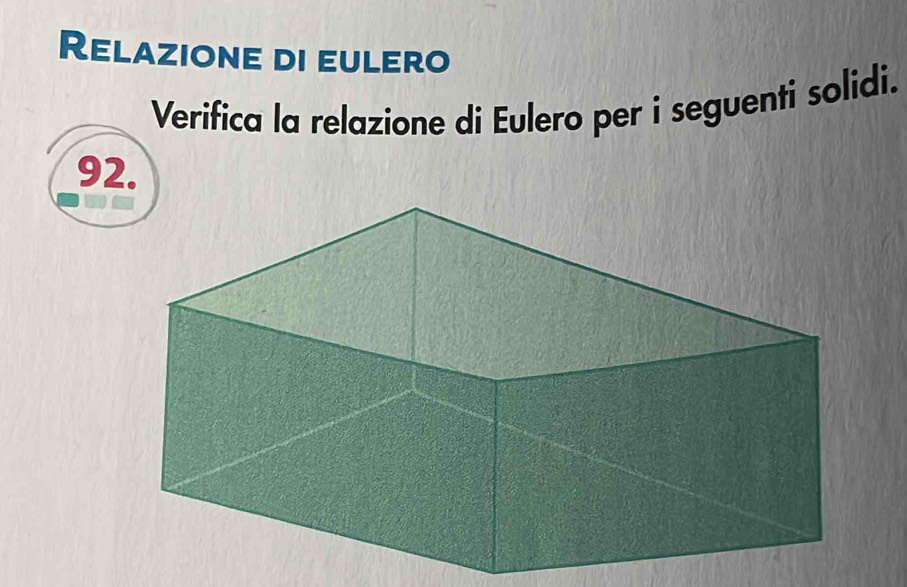 Relazione di eulero 
Verifica la relazione di Eulero per i seguenti solidi. 
92.