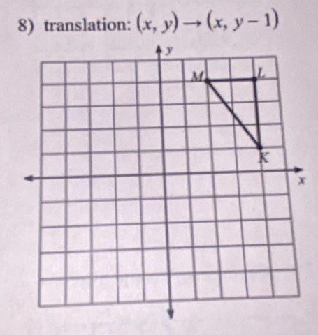 translation: (x,y)to (x,y-1)