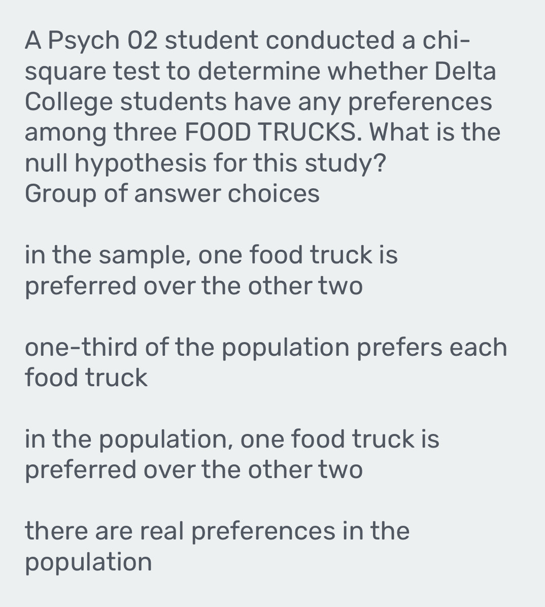 Solved: A Psych 02 student conducted a chi- square test to determine ...