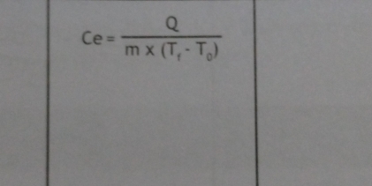 Ce=frac Qm* (T_f-T_0)