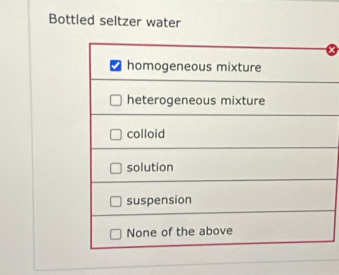 Bottled seltzer water