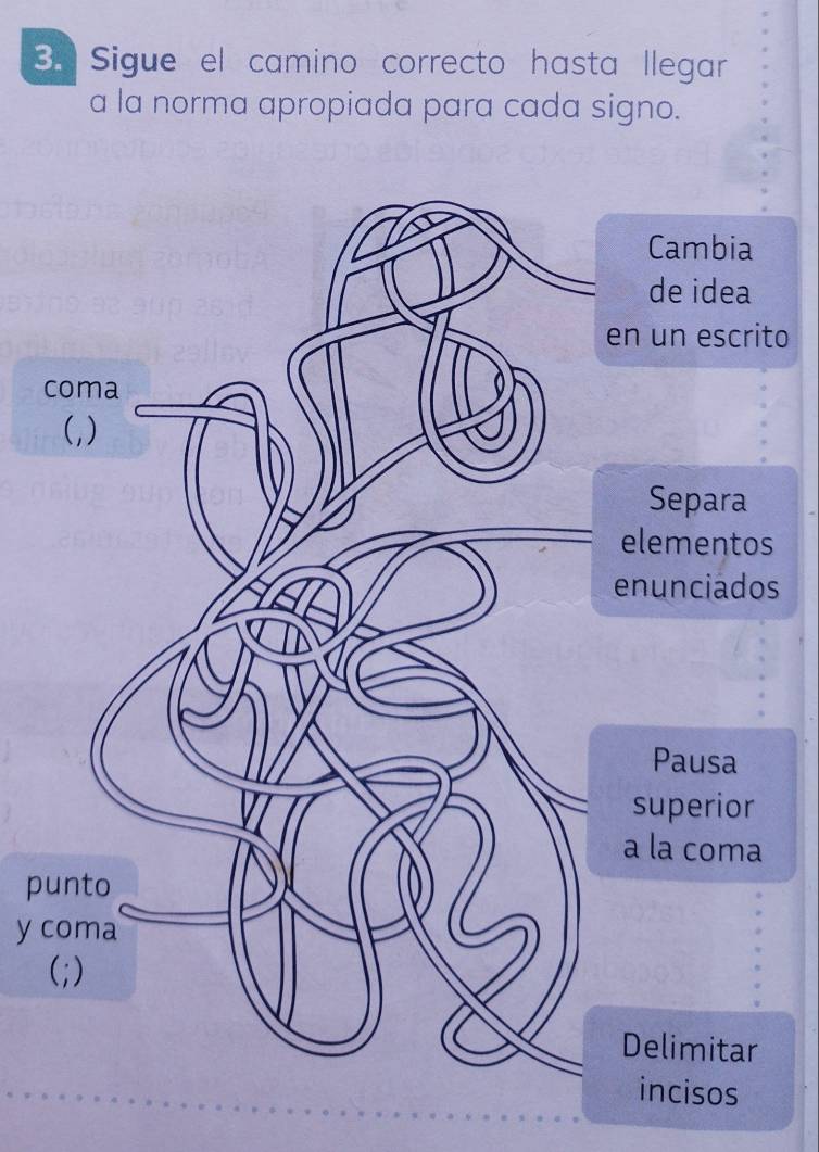 Sigue el camino correcto hasta llegar 
a la norma apropiada para cada signo. 
to 
c 
s 
s 
pu 
y c 
(