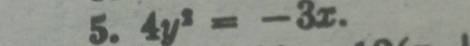 4y^2=-3x.