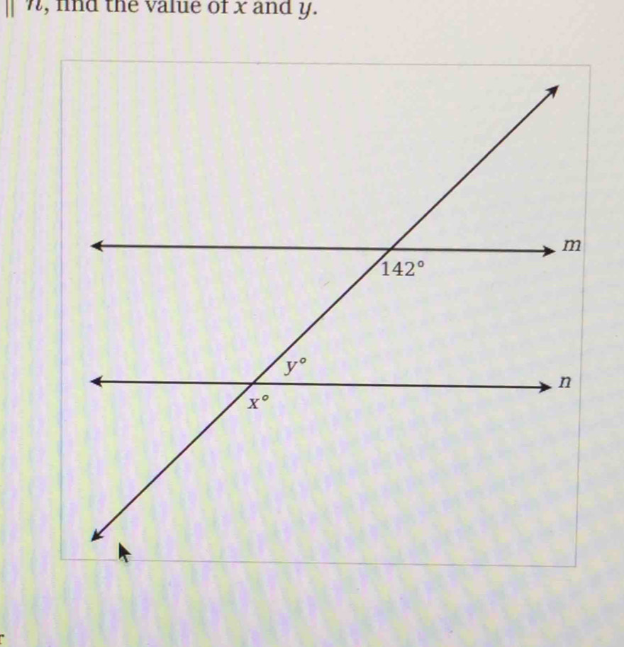 fnd the value of x and y.