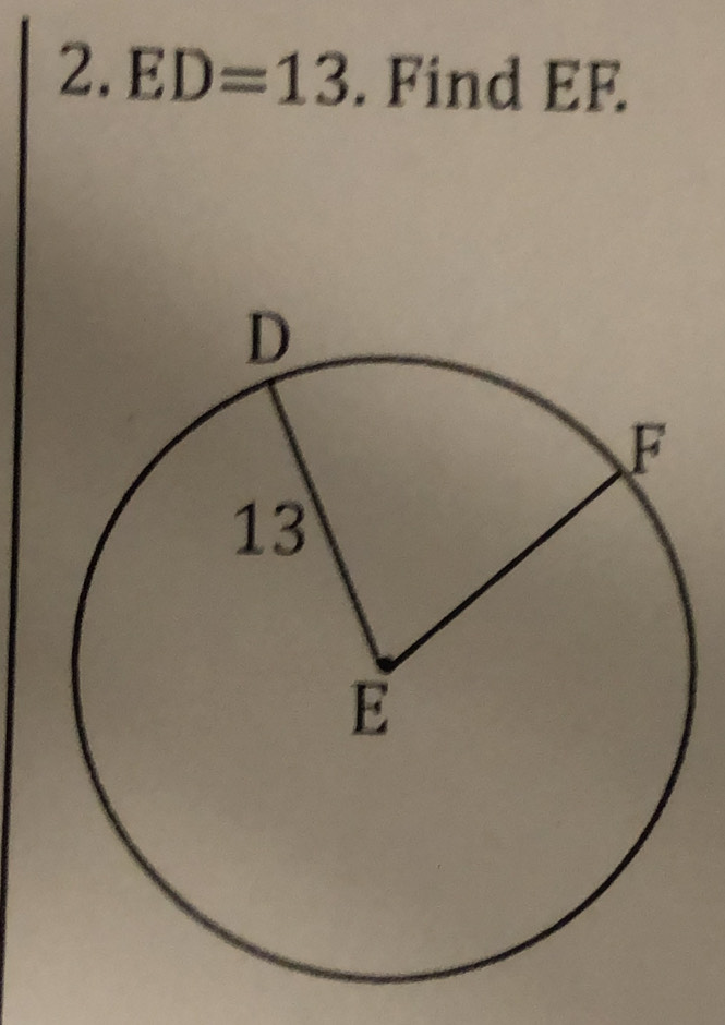 ED=13. Find EF.