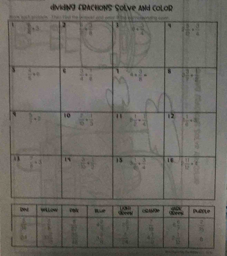dividiNG CRACHONS SOLve ANd COLOR