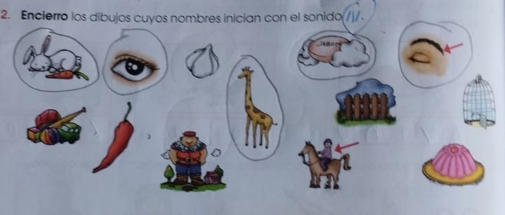 Encierro los dibujos cuyos nombres inician con el sonido(/j/.