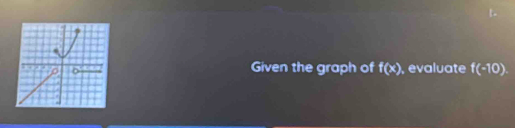 Given the graph of f(x) , evaluate f(-10).