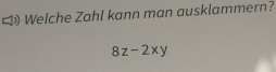 Welche Zahl kann man ausklammern?
8z-2xy