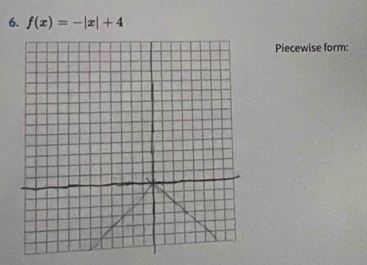 f(x)=-|x|+4
Piecewise form: