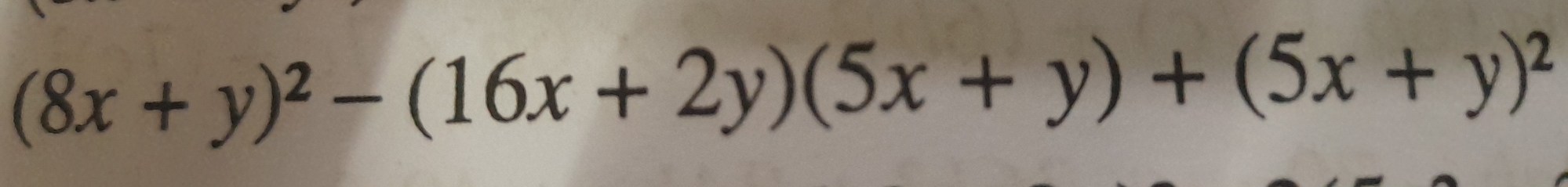 (8x+y)^2-(16x+2y)(5x+y)+(5x+y)^2