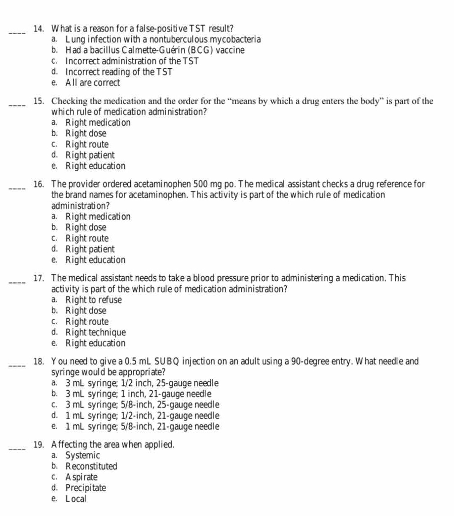 Solved: What is a reason for a false-positive TST result? a. L ung ...