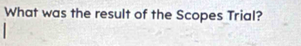 What was the result of the Scopes Trial?