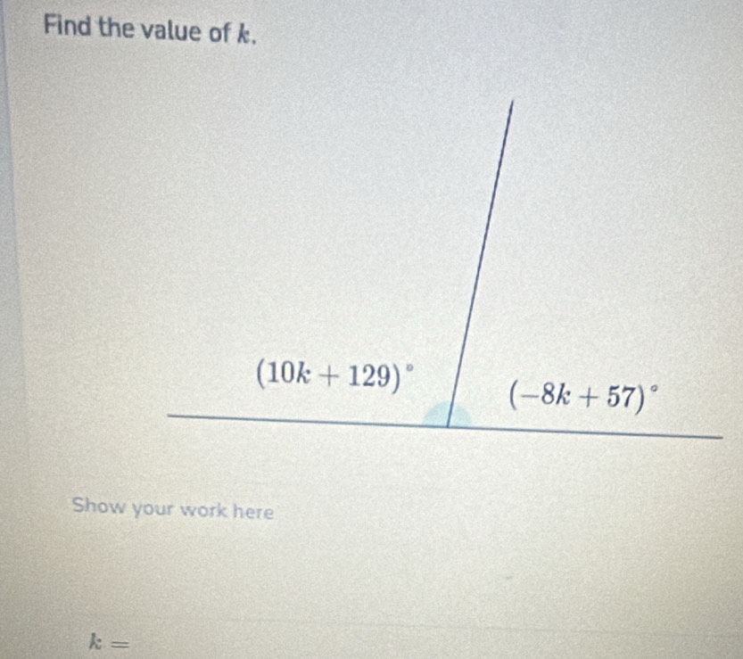 Find the value of k.
Show your work here
k=