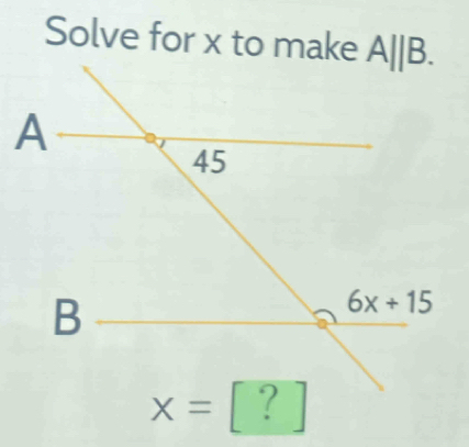 Solve for x to make
x=[?]