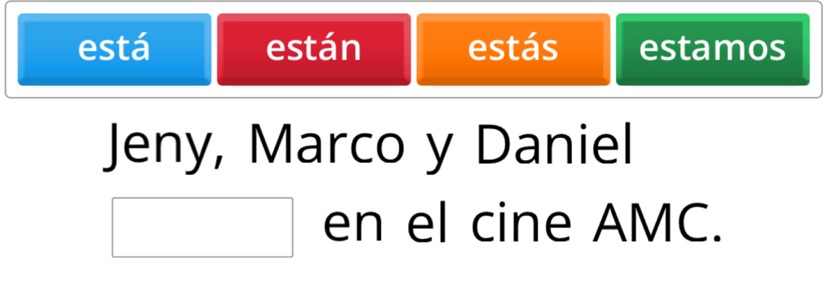 está están estás estamos 
Jeny, Marco y Daniel 
en el cine AMC.