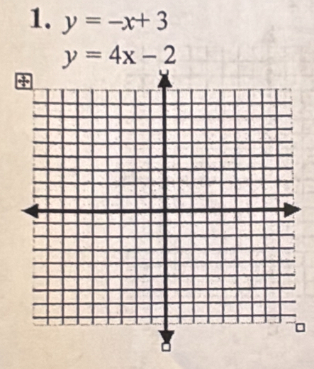 y=-x+3
y=4x-2
。