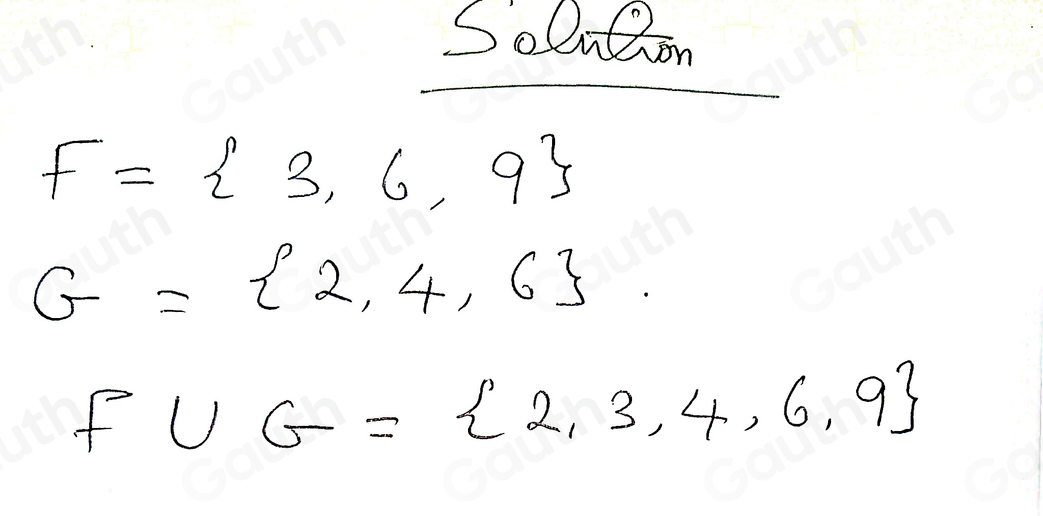 Solved: Sets F and G are defined below. F= positive multiples of 3 that ...