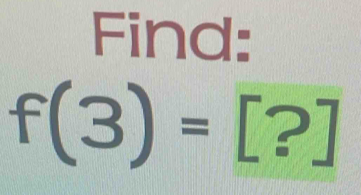 Find:
f(3)=[?]