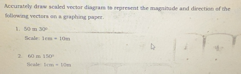 Solved: Accurately draw scaled vector diagram to represent the ...