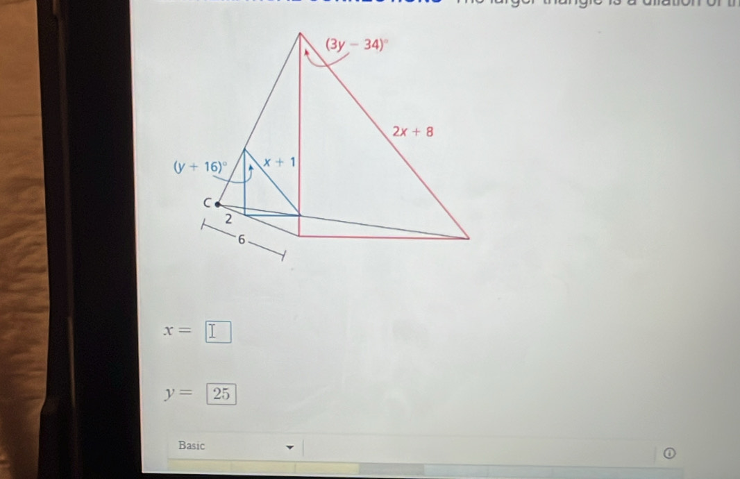 x=□
y=25
Basic