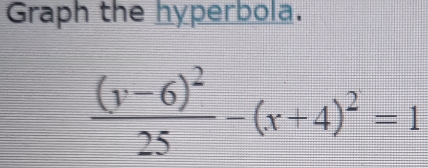 Graph the hyperbola.